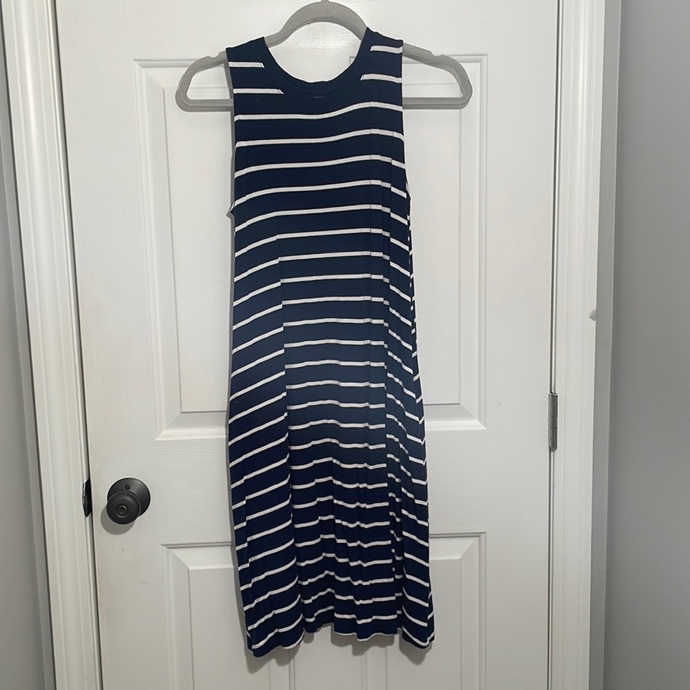 Time and Tru Small Sleeveless Blue and White Striped Dress